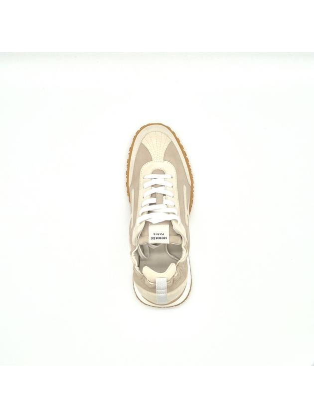 Jet Suede Goat Skin Low Top Sneakers Beige - HERMES - BALAAN 4