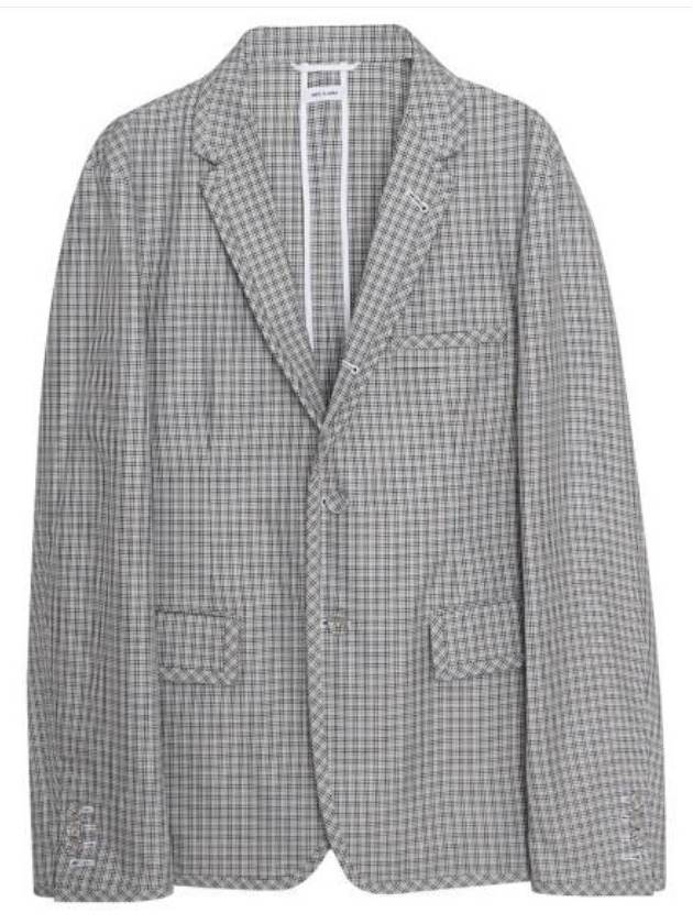 Unconstructed Seersucker Houndstooth Jacket Grey - THOM BROWNE - BALAAN 2