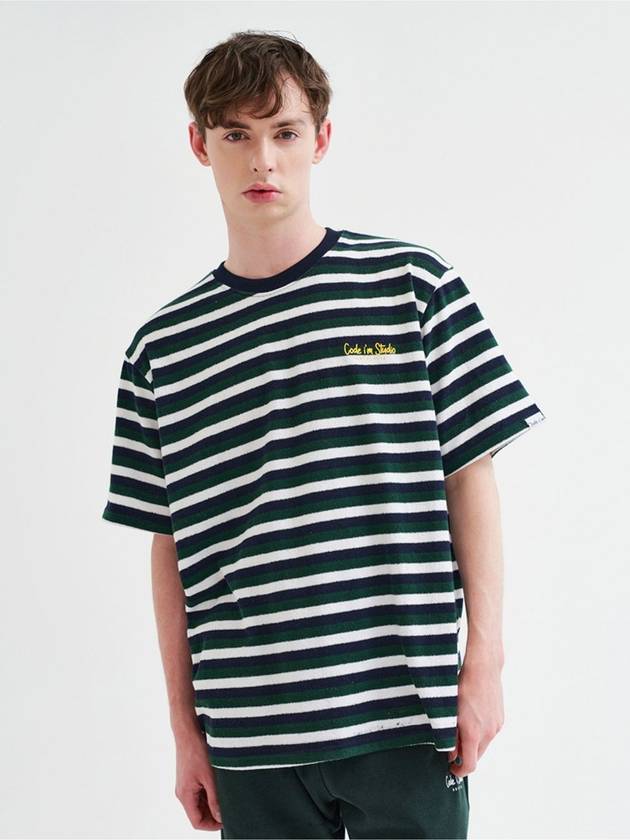 Authentic logo printing WGN stripe overfit short sleeve tee - CODE I'M - BALAAN 1