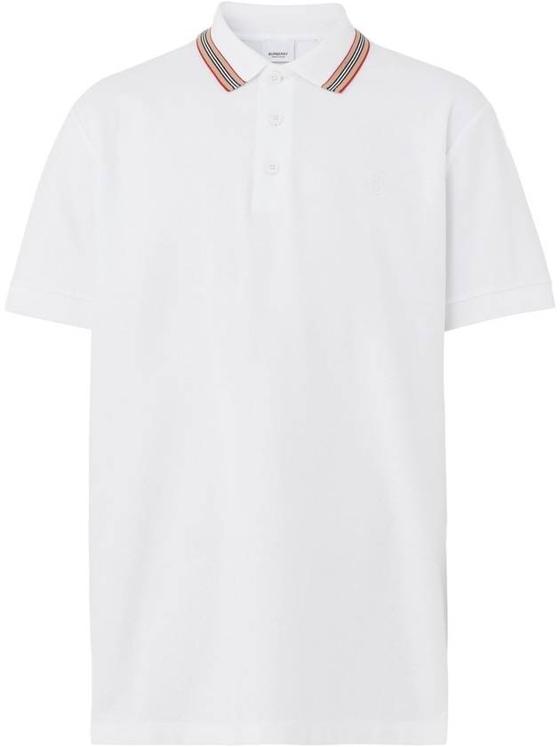 Collar Detail Polo Shirt White - BURBERRY - BALAAN 2