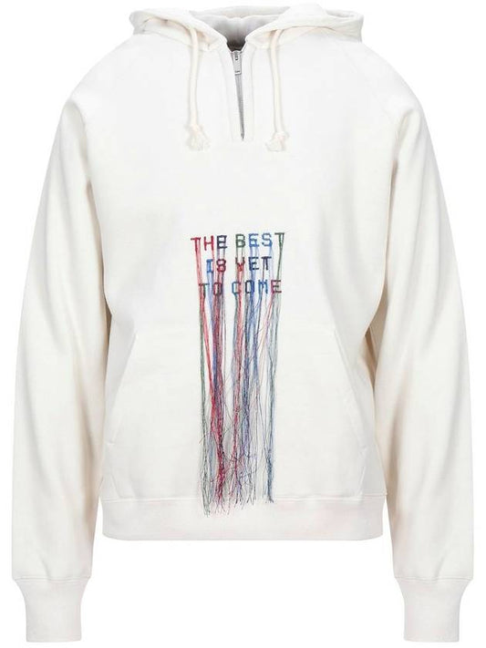 Fringed Embroidered Slogan Hoodie - GOLDEN GOOSE - BALAAN 1