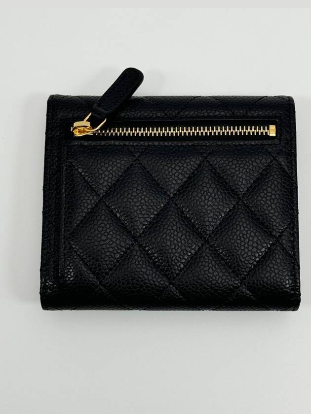 Small Classic Flap Wallet Grained Calfskin & Gold Black - CHANEL - BALAAN 4