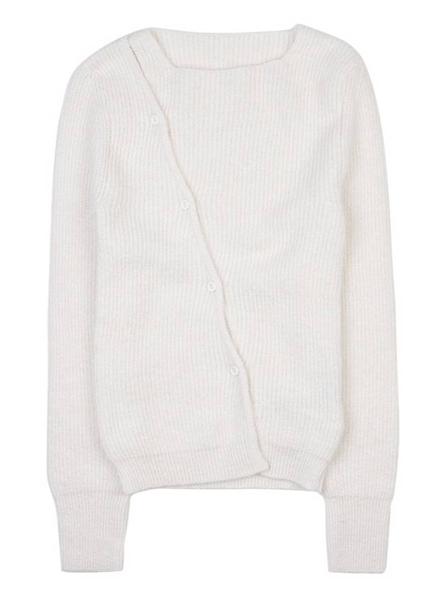 La Maille Pau Asymmetric Cardigan White - JACQUEMUS - BALAAN 9