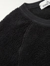 Wappen Patch Shearling Sweatshirt Black - STONE ISLAND - BALAAN 6