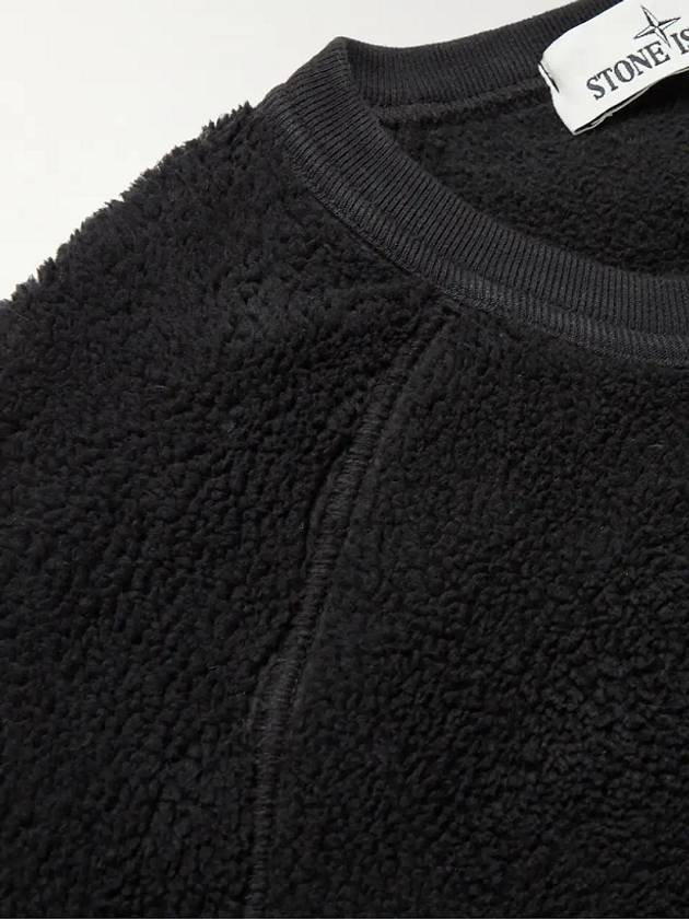 Wappen Patch Shearling Sweatshirt Black - STONE ISLAND - BALAAN 6