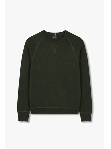 PS crew neck wool raglan knit dark green - PAUL SMITH - BALAAN 1