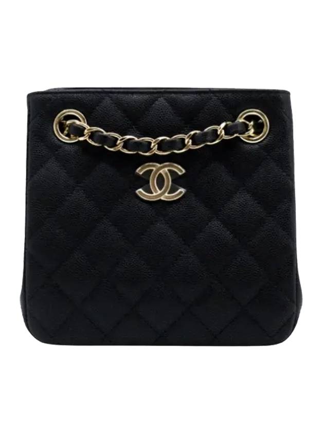 Gold CC Logo Mini Bucket Bag Black - CHANEL - BALAAN 1