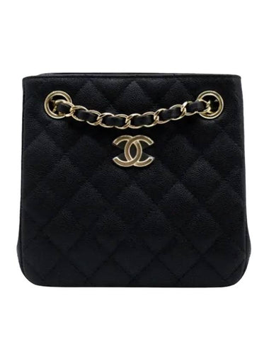 Gold Hardware CC Logo Mini Bucket Bag Black - CHANEL - BALAAN 1