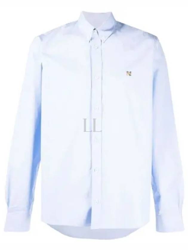 Small Fox Head Patch Classic Long Slevee Shirt Light Blue - MAISON KITSUNE - BALAAN 2