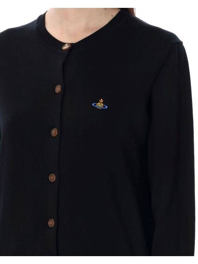 Bea Embroidered Logo Cardigan Black - VIVIENNE WESTWOOD - BALAAN 5