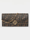 FF Diamond Continental Chain Cross Bag Brown - FENDI - BALAAN 4