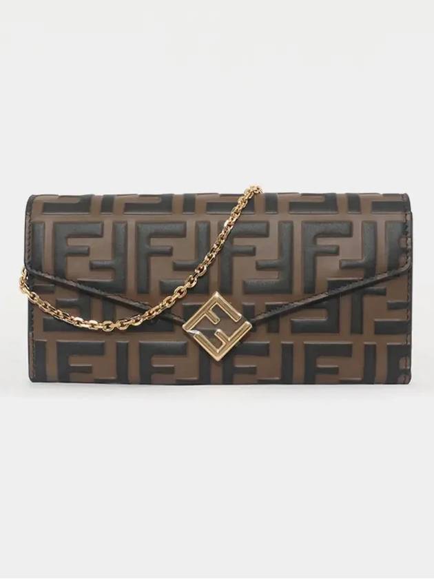 FF Diamond Continental Chain Cross Bag Brown - FENDI - BALAAN 4