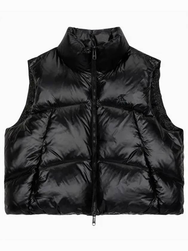 Jeans Crop Glossy Curved Quilted Down Vest Black - CALVIN KLEIN - BALAAN 2