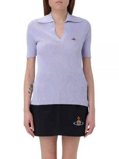 Marina Polo Knit Top Purple - VIVIENNE WESTWOOD - BALAAN 2