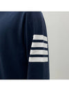 4-Bar Striped Cotton Long Sleeve T-Shirt Navy - THOM BROWNE - BALAAN 6