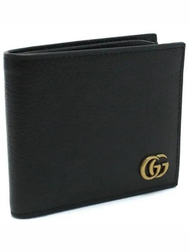 GG Marmont Leather Bi Fold Wallet Black Gold - GUCCI - BALAAN 2