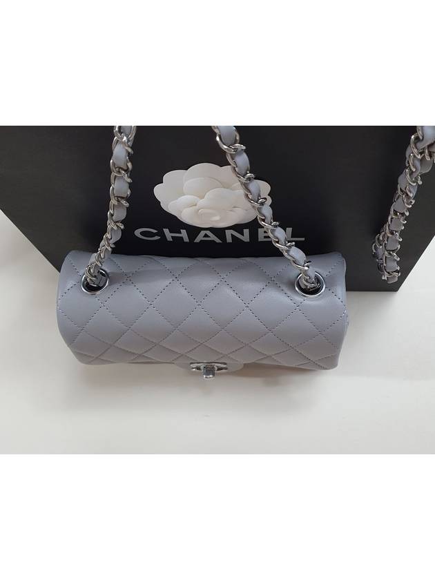 Classic Lambskin Mini Shoulder Bag Light Grey - CHANEL - BALAAN 4