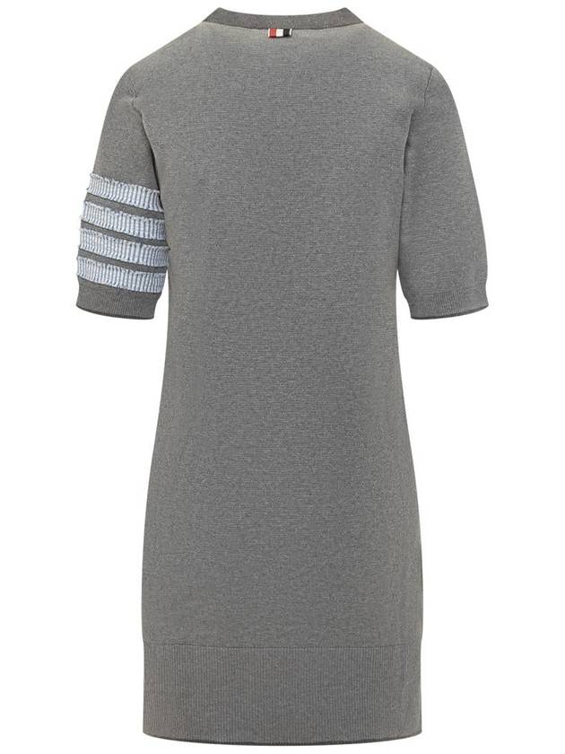 4 Bar Stripe Knit Midi Dress Grey - THOM BROWNE - BALAAN 3