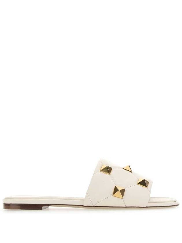 Roman Stud Slippers White - VALENTINO - BALAAN 2