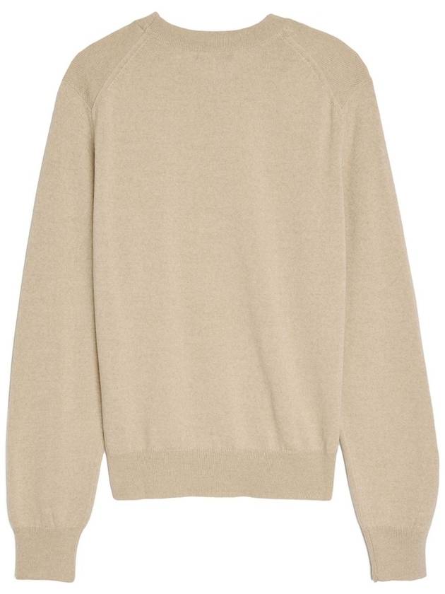 Bold Fox Head Wool Knit Top Light Beige Melange - MAISON KITSUNE - BALAAN 5