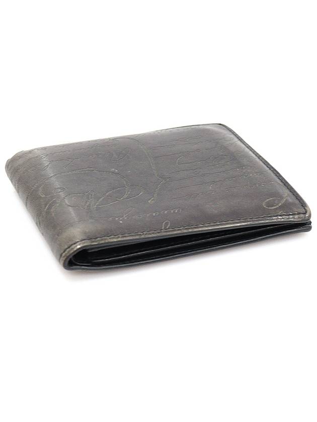 Elephant Gray Macore Scritto Leather Bicycle Wallet - BERLUTI - BALAAN 4