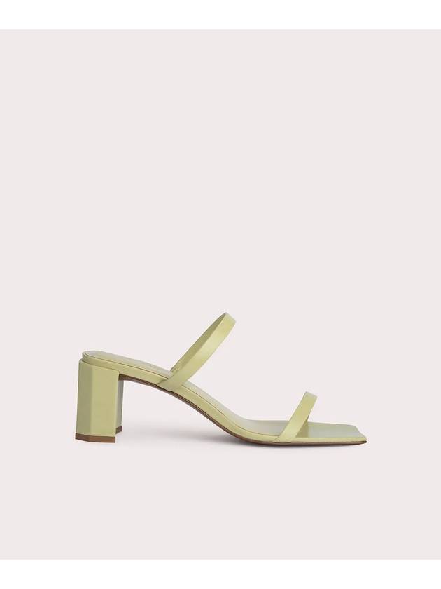 Tanya Gloss Leather Sandal Heels Olive - BY FAR - BALAAN 1