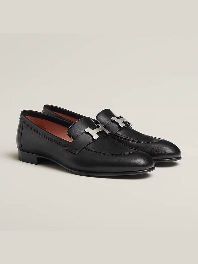 Paris Loafers Goatskin Palladium Noir - HERMES - BALAAN 9