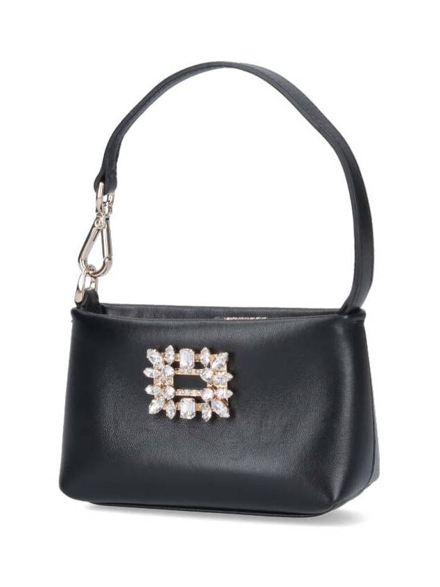 Nightlily Broche Leather Shoulder Bag Black - ROGER VIVIER - BALAAN 3