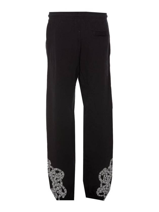 Logo Print Drawstring Sweat Track Pants Black - MARCELO BURLON - BALAAN 3