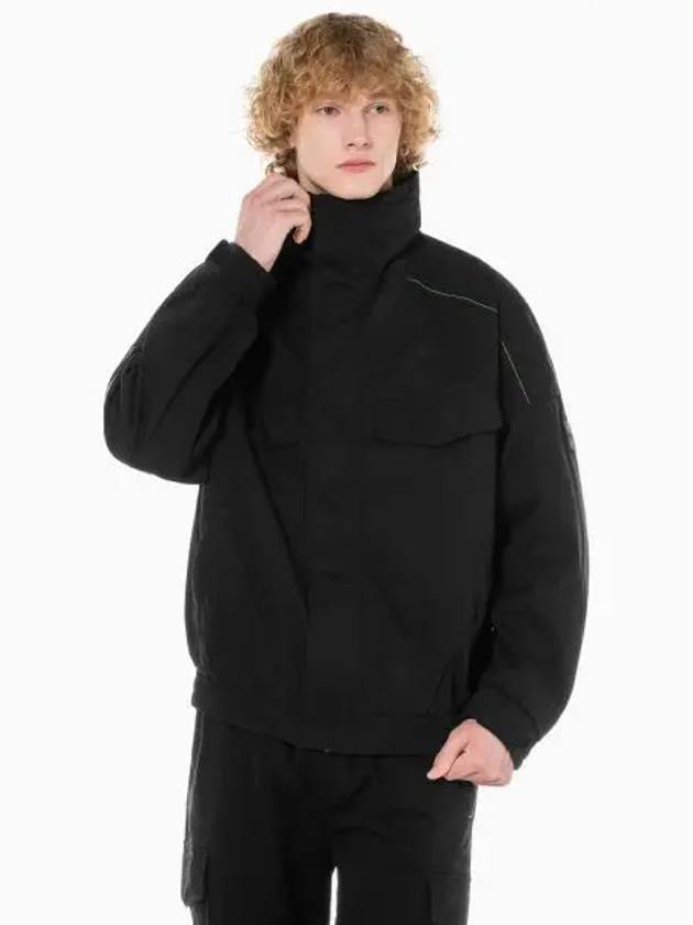 Jeans Retractable Hooded Field Zip-Up Jacket Black - CALVIN KLEIN - BALAAN 2