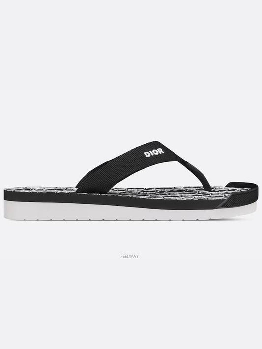 Dior Alpha Thong Sandals Black Technical Fabric - DIOR - BALAAN 2