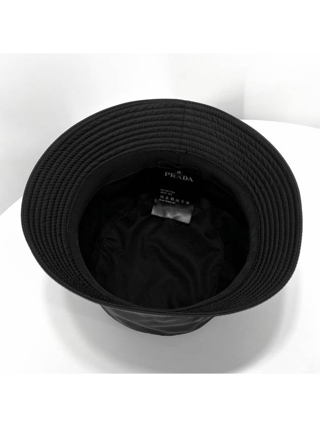 Triangle logo nylon bucket hat black size M - PRADA - BALAAN 6