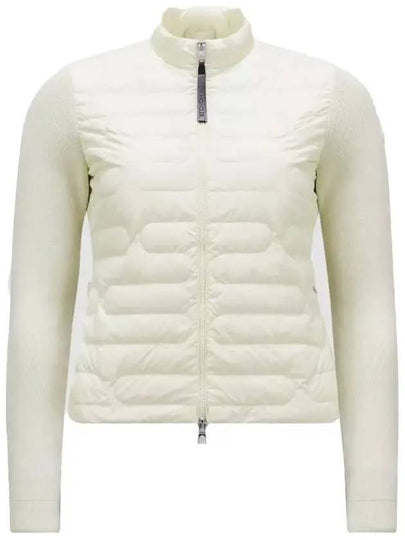 Women's Padded Cotton Zip-Up Cardigan White - MONCLER - BALAAN 2