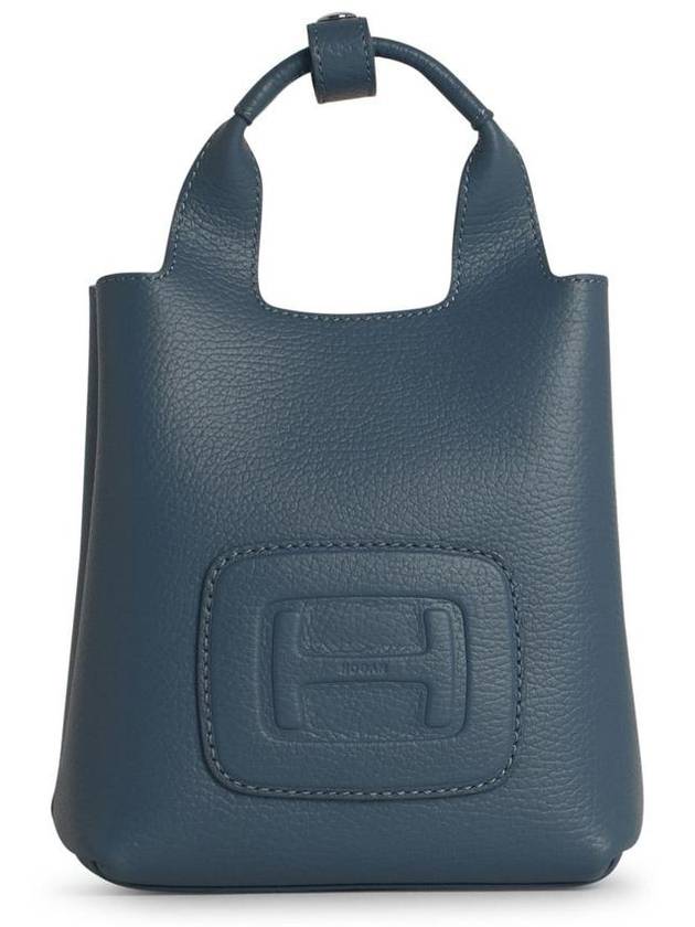 Hogan Mini Shopping Bag In Blue Leather - HOGAN - BALAAN 1