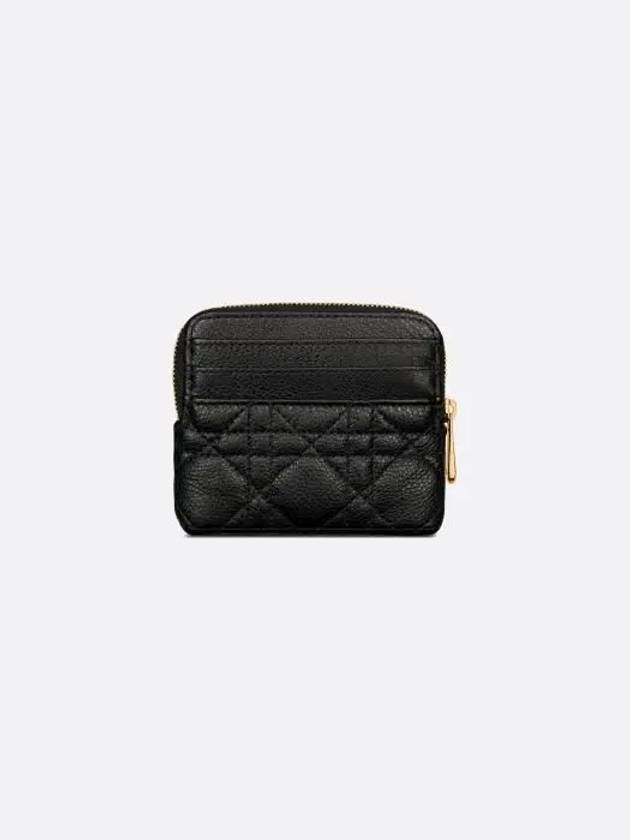 Caro Lavender Supple Cannage Half Wallet Black - DIOR - BALAAN 5