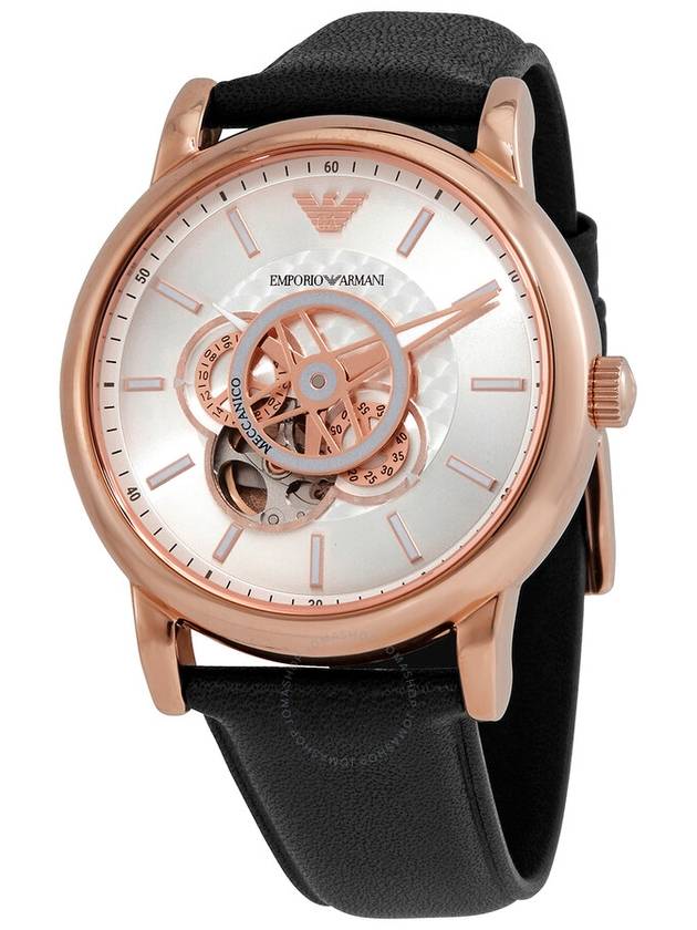 Luigi Open Heart Leather Watch Black - EMPORIO ARMANI - BALAAN 2