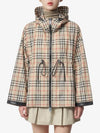 Women's Back-tone Check Zip-up Hooded Jacket Beige - BURBERRY - BALAAN 2