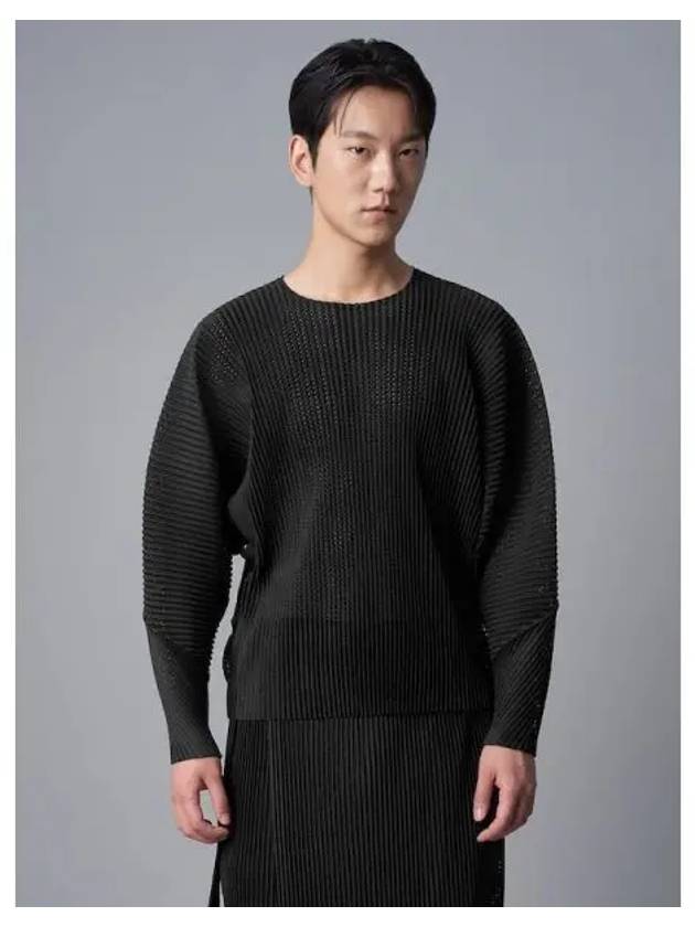 Light mesh oversized dolman sleeve t shirt black domestic product GM0024053124739 - ISSEY MIYAKE - BALAAN 1