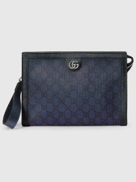 Ophidia GG Supreme Canvas Pouch Clutch Bag Navy - GUCCI - BALAAN 2