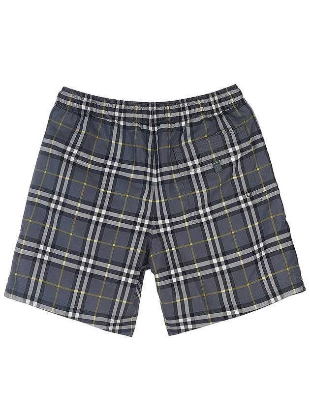 Men's Check Drawcord Swim Shorts Storm Gray - BURBERRY - BALAAN 3