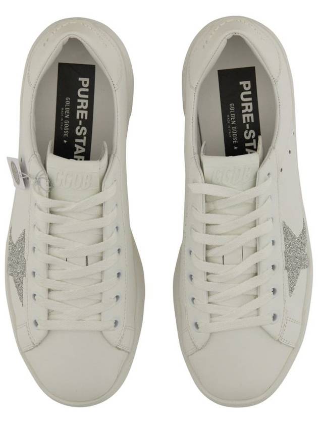 Pure Star Glitter Silver Low Top Sneakers White - GOLDEN GOOSE - BALAAN 4