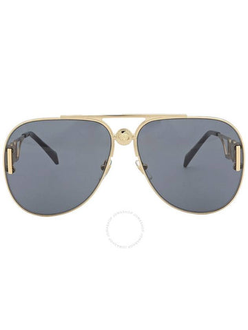 Versace Dark Grey Pilot Unisex Sunglasses VE2255 100287 63 - VERSACE - BALAAN 1