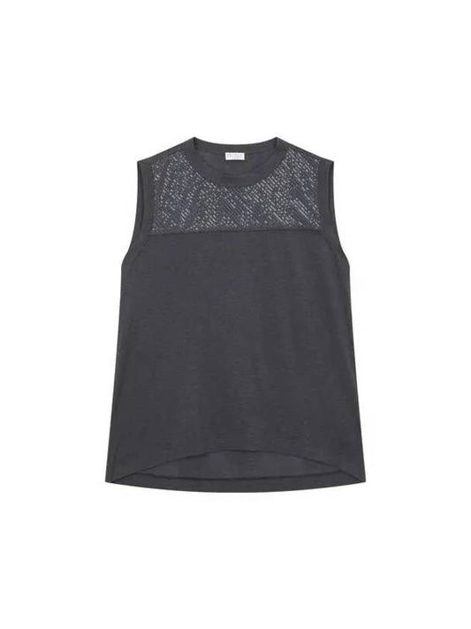 Shimaeul 8th Anniversary 10 ePoint 9 8 Women s Sequin Panel Sleeveless Top Charcoal Gray 270426 - BRUNELLO CUCINELLI - BALAAN 1