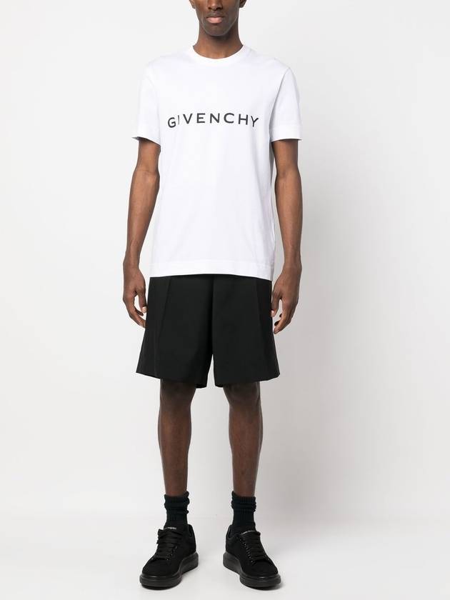 Archetype Logo Print Slim Fit Cotton Short Sleeve T-Shirt White - GIVENCHY - BALAAN 3