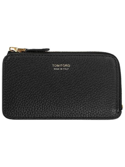 Men's Leather Card Wallet Black - TOM FORD - BALAAN 2