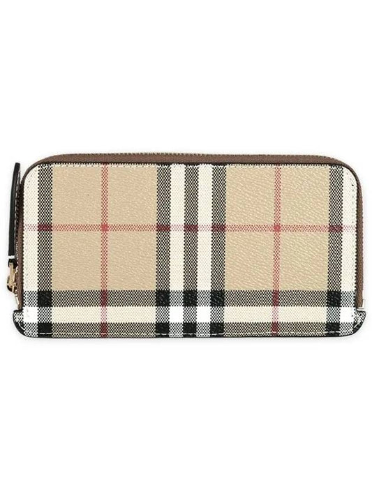 Check Zipper Long Wallet Beige - BURBERRY - BALAAN 2