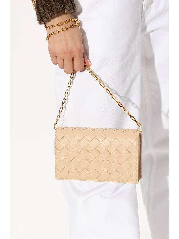 Intrecciato Chain Leather Mini Cross Bag Beige - BOTTEGA VENETA - BALAAN 3