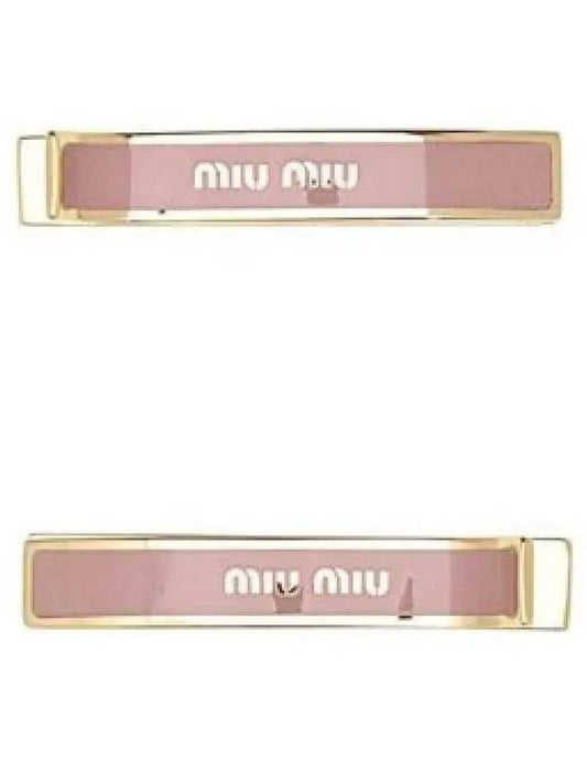 Engraved Logo Hair Pin Set Pink - MIU MIU - BALAAN 2