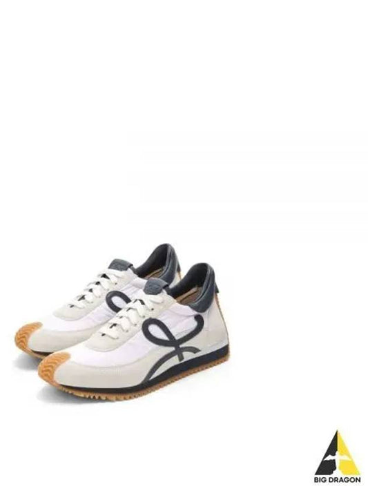 Flow Runner Nylon Suede Low-Top Sneakers Blue Anthracite White - LOEWE - BALAAN 2