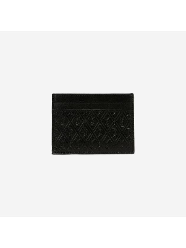 Monogram Pineapple Print Card Wallet Black - SAINT LAURENT - BALAAN 2